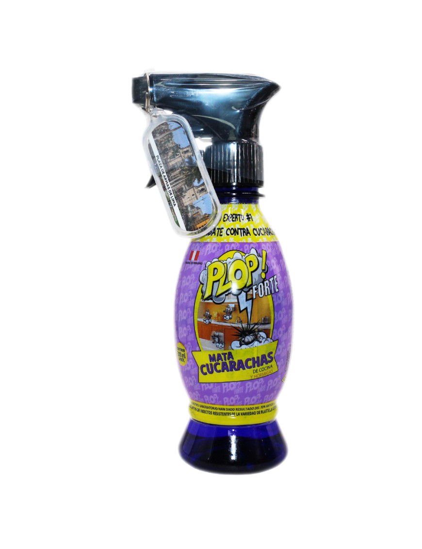 Roceador insectisida en la marca plop fondo blanco